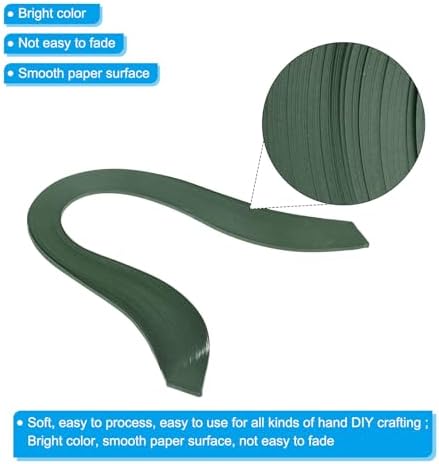 PATIKIL 240pcs Quilling Strips Paper, 3mm x 39cm Ink Green