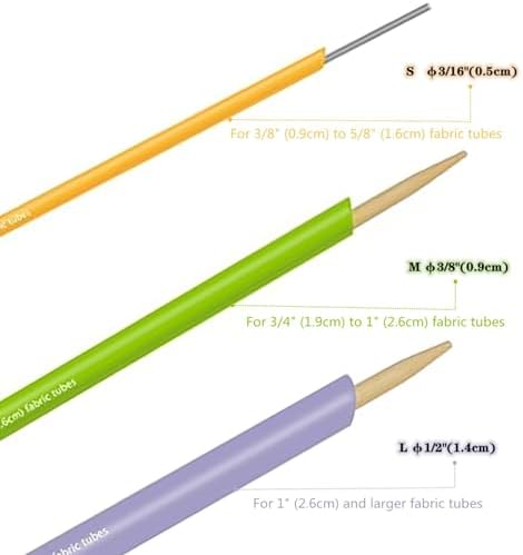 Quick Turn Fabric Set, 3 Sizes Quick Turn Fabric Tube Turners with 2 Crimping Cones, Tube Turner Sewing Tool for Crafts DIY Handmade Knitting Accessories