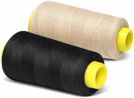 Mandala Crafts Black Cream Mercerized Cotton Thread for Sewing Quilting