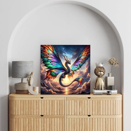 Ekuxom Dragon Diamond Art Kits for Adults-5D Diamond Painting14x14 inch