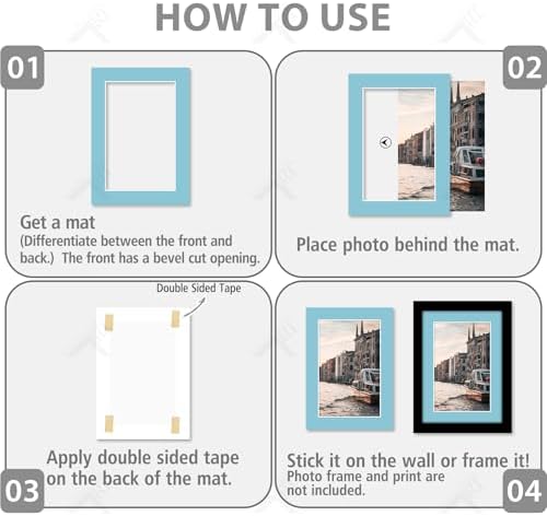 Golden State Art 25 Pack Mixed Color Picture Mats 5x7 for 4x6 Mats Only