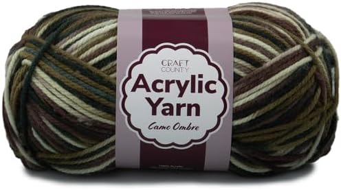 Craft County Medium 4 Acrylic Yarn – 200 Yards of Super Vibrant Yarn for Blankets, Scarves, Hats, & More!
