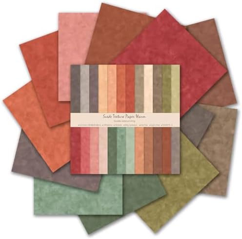 Double-Sided Scrapbook Paper Pad, 12X12 Textured Decorative Craft Paper for Scrapbooking Planner Bullet Junk Journal Supplies Mixed Media Collage Card Making,24 Designs 24 Sheets