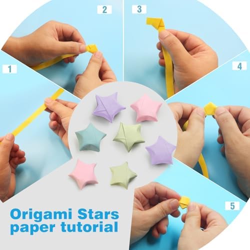FoDau770 Solid Color Star Paper Strips - 1080 Sheet, Morandi Colour