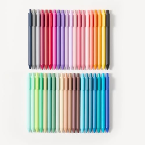 Kaco PURE Colored Gel Pens 0.5mm 40 Pieces Set Comfort Grip Quick Drying