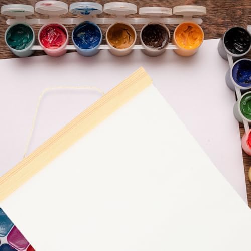 FAVOMOTO Ornament Frame White Blank Cotton Canvas Panels 3Pcs Wooden Framed Artist Canvas Board with Hanging Rope DIY Arts Accessory for Painting Acrylic Pouring Oil Paint Ornament Frames