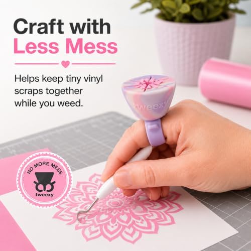 tweexy Wearable Vinyl Weeding Scrap Collector Ring for HTV Crafts – Pastel Swirl