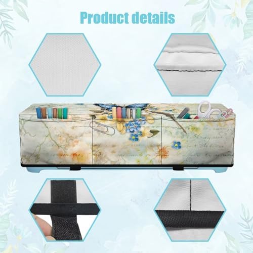 Binienty Retro Butterfly Floral Scrapbooking Die-Cut Machines Covers Lightweight Portable Dust Covers Protector Bag Multi-function Cutting Machine Carrying Bag for Women Ladies Gifts