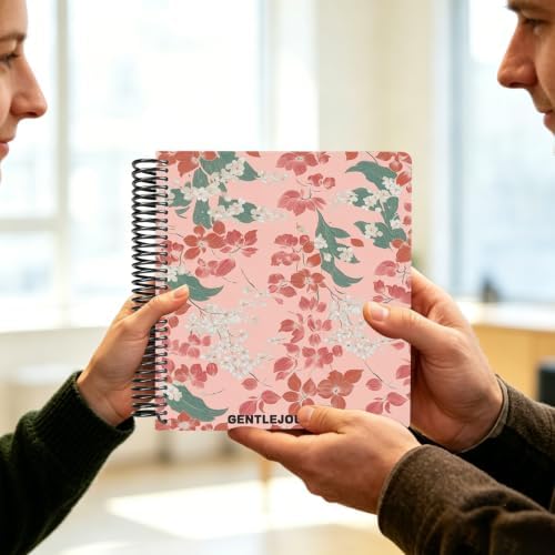 Hardcover Sketchbook,7.2"x8.3"Spiral Bound Drawing Pad,Crimson Petal