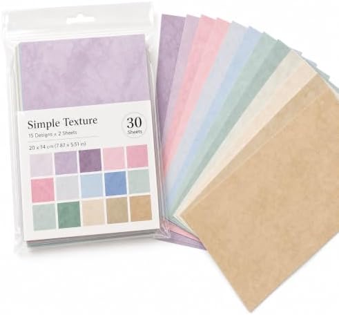 30 Sheets Simple Texture Scrapbook Paper, Aesthetic Craft Paper for Journaling, Card Making, Gift Wrapping and DIY Collage