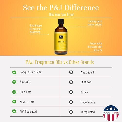 P&J Trading Fragrance Oil | Lemon Oil 100ml - Candle Scents for Candle Making, Freshie Scents, Soap Making Supplies, Diffuser Oil Scents
