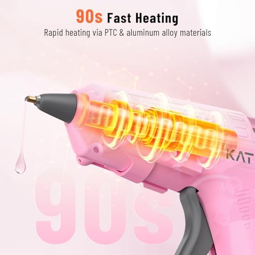 Katerk 3.7V Cordless Hot Glue Gun Kit with 15 Glue Sticks, 90s Fast Heating