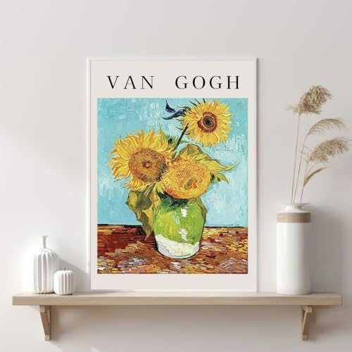 VeGuude Diamond Art Kits for Adults, Full Drill Van Gogh Sunflowers Diamond Painting Kits for Beginners, DIY Full Rhinestone 5D Diamond dots (Gemstone Craft), Home Wall Decoration (12x16 inch)