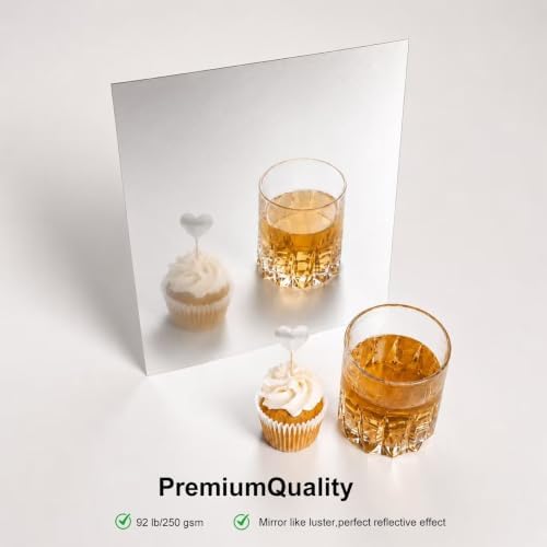 Silver Cardstock 8.5x11 in, 92lb/250GSM Metallic Shimmer, 20 Sheets