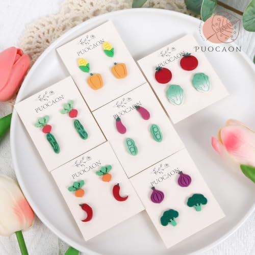 Puocaon Small Vegetable Polymer Clay Cutters for Jewelry Earrings Making