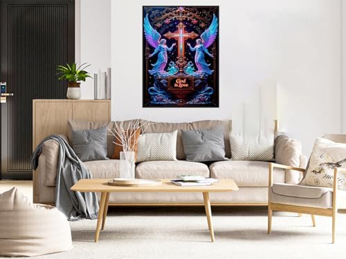 Benjenes Angel Diamond Art Kits for Adults, Cross Diamond Painting Kits