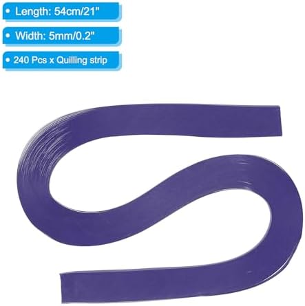 PATIKIL 240pcs Quilling Strips Paper 3/16"(5mm) 21"(54cm) Origami Paper Quilling Strip for Art DIY Hand Craft Christmas, Dark Purple