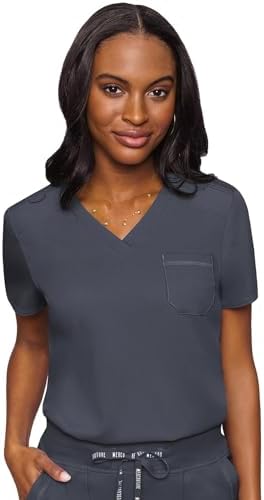 Med Couture Touch Women's Scrub Tops V-Neck Tuck-in Top with 1 Pocket