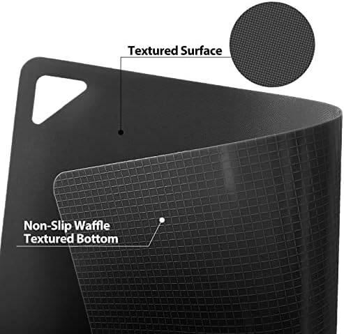 WK Flexible Plastic Cutting Boards for Kitchen Set of 6, Non Slip Cutting Board Mats with Hole, Cutting Boards for Meat, BPA Free, Dishwasher Safe, Multi Size