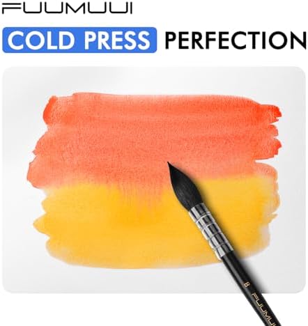 Watercolor Paper Block 7x10 Inch, Fuumuui 100% Cotton Paper Pad, 20 Sheets, Cold Pressed, Acid-Free, 140 lb/300gsm for Painting, Drawing, Art Journaling, Professional Artist Quality