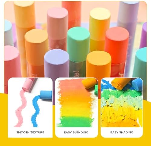 Artecho Macaron Oil Pastels Set of 36 Colors (10 x 70 mm) | Soft Oil Pastels, For Art Painting, Drawing, Blending, For Artists, Beginners, Students, Teachers