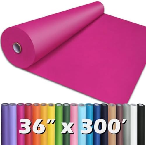 PerkHomy Rose Red Kraft Paper Roll 36" x 3,600" (300') for Gift Wrapping Bouquet Flower Art Painting Craft Writing Packaging Shipping 80GSM 55LB (Rose Red, 36" x 300')