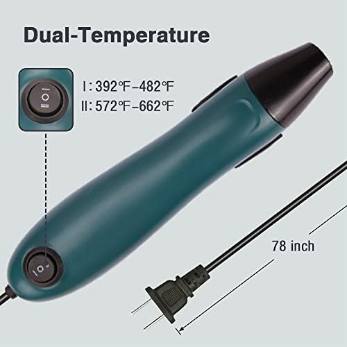 SmileTools Mini Heat Gun, Electrical Phone Repair Heat Tool | for DIY Craft Embossing, Paint Drying, Candle Making, Epoxy Resin, Shrink Wrap Hot Air Gun with Silicone Brush (x2)