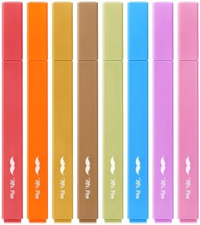 Mr. Pen- Aesthetic Highlighters No Bleed, 8 Pack, Assorted Colors | Chisel Tip, Cute Highlighters Assorted Colors for Journaling, Highlighting, Underlining, Fast Dry, Back to School Supplies