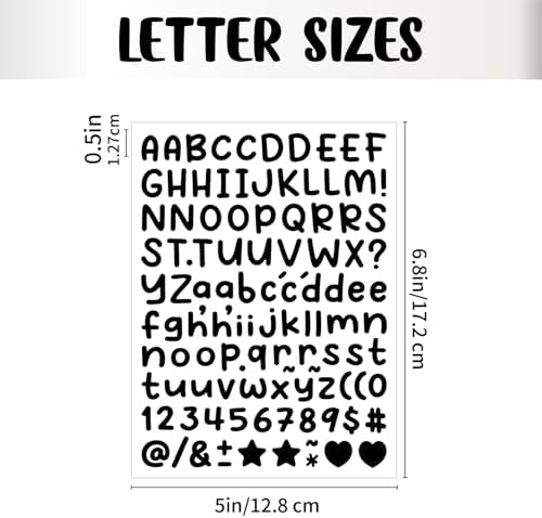 2688 Pcs Alphabet Stickers 24 Sheets Small Letter Stickers,0.5'' Self-Adhesive Vinyl Waterproof Alphabet Number,Labels DIY Crafts Art Making,Windows, Doors, Signs,Notebook (Black)