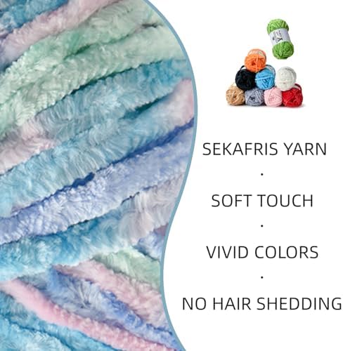 Chenille Crochet Candyfloss Yarn 1 Pack
