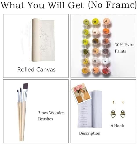 ZRIZQ Paint by Numbers Kit for Adults Beginner,Woman with Flowers,16X20