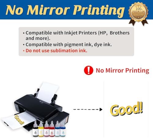TransOurDream Printable Heat Transfer Paper for Dark and Light T Shirts (50+50 Sheets, 8.5x11, Mix Pack) Iron on HTV Vinyl Transfers Paper for Inkjet Printers