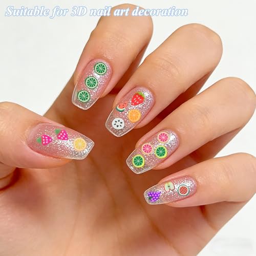 10000 pcs (20 Styles) Fruit Clay Slices, VEINARDYL Nail Art Slices Charms 3D Polymer Clay for DIY Crafts Resin Slime Making Cellphone Decoration