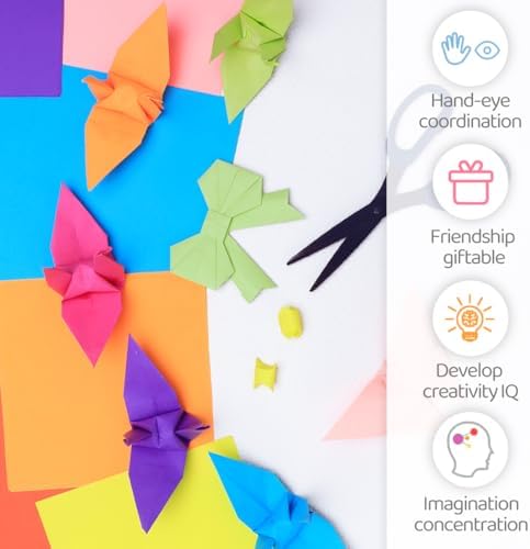 IOOLEEM Red Origami Paper, 500 Sheets, 6 Inch Square, Double Sided Colored Paper for DIY Crafts
