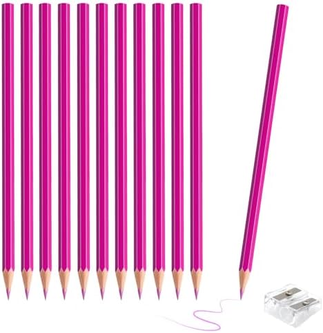 12 Pack Pink Colored Pencils for Kids, Pre-sharpened Art Pencils Back to School Supplies Set, Drawing Sketching Pencils for Students, Teachers, Classroom