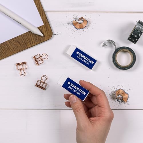STAEDTLER Mars Plastic Vinyl Erasers (20-Pack), White Erasers for Clean & Precise Results - Latex-Free, Minimal Crumbling