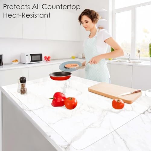 Extra Large Silicone Mat, Food-Grade Flexible Silicone Table Mats for Kids Non-Slip Placemat Waterproof Heat Insulation Countertop Protector Pastry Mat Silicone Pad, 31.5''x16.9'' Clear