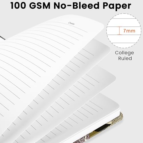 Lined Spiral Journal Notebook, A5 College Ruled Notebook for Note-Taking