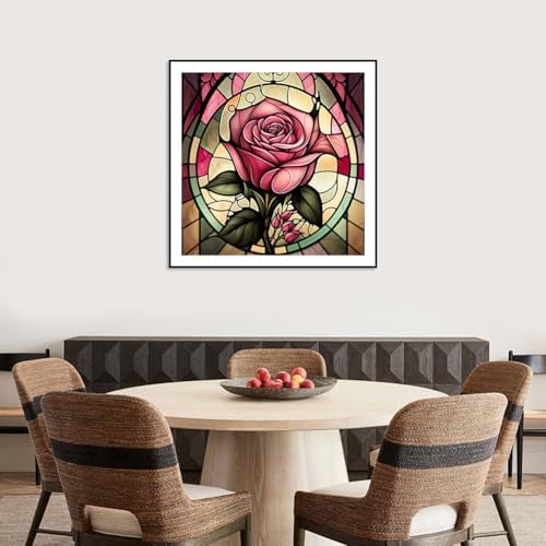 SJUTOUCI Rose Flower Diamond Art Kit for Adults, Diamond Painting Kit