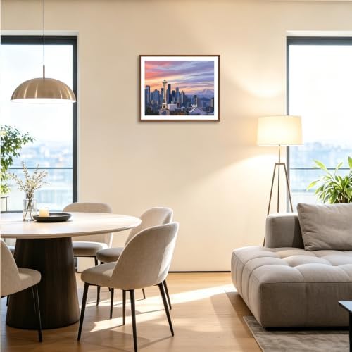 ARNLRDYA Seattle City View Paint by Number Kits, Washington State Sunset Cityscape Paint by Numbers for Adults, Modern Urban Picture Canvas Acrylic Painting for Gift Home Decor(16×20inch, Unframe)