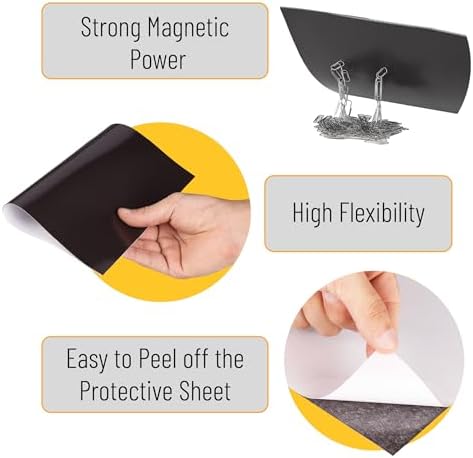 Mr. Pen- Flexible Magnetic Sheets with Adhesive Backing, 8" x 10", 30 Pack