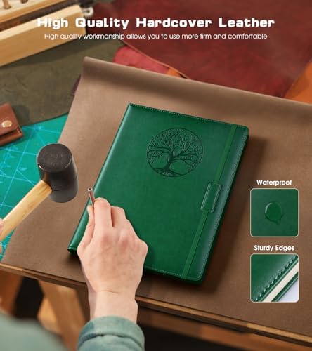 Biuwory A5 Leather Journal Notebook, 140 Lined Pages, Hardcover 5.7"×8.3" | Vintage Journal for Women Men,Work,School,Business,Travel Diary,Note taking,College Ruled Writing,Daily Journaling Notebook