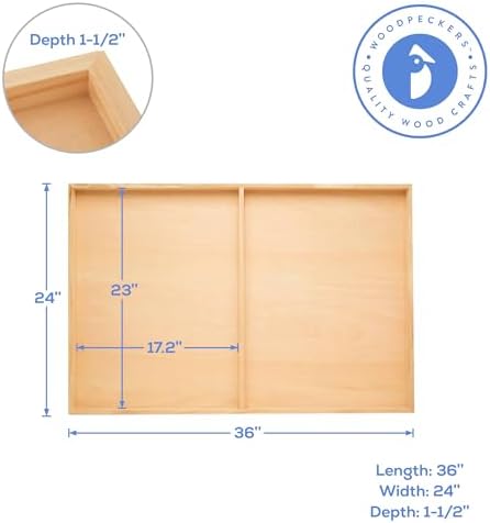 Large Birch Painting Panel 24 x 36 x 1-1/2-inch, Wood Canvas Boards for Painting, Blank Signs for Crafts, by Woodpeckers