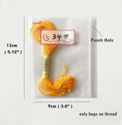 lovielf Embroidery Threads Floss Bag Organizer (100 Pack)