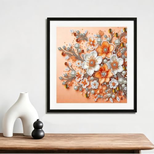 Flower Pearl Diamond Painting Kits for Adults,Diamond Painting 11.8 x11.8In