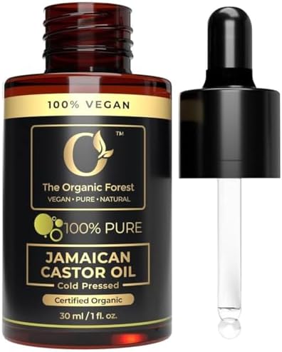 Jamaican Black Castor Oil - Organic Cold Pressed for Hair Growth & Scalp Nourishing, Deep Moisturizing for Body, Skin, Nail, Cuticle, Eyelash, Eyebrow, Beard & Shaving