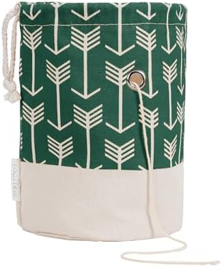 TOGETRUE Yarn Bag, Small Knitting Crochet Bag, Portable Yarn Storage Bags Organizer for Crocheting Project, Store Skein Ball, Short Knitting Needle (Green)