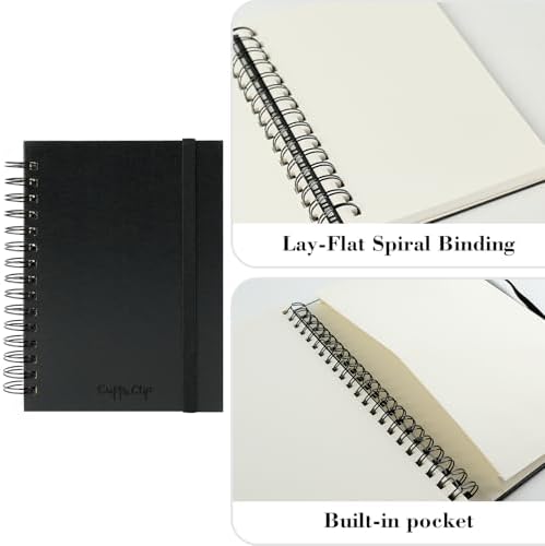 CuppaClip Sketch Book Hardcover Drawing Pad 300GSM Acid-Free Paper Spiral Bound Sketchbook 50 Sheets/100 Pages Art Supplies (Spiral Binding, 4x5.9in)