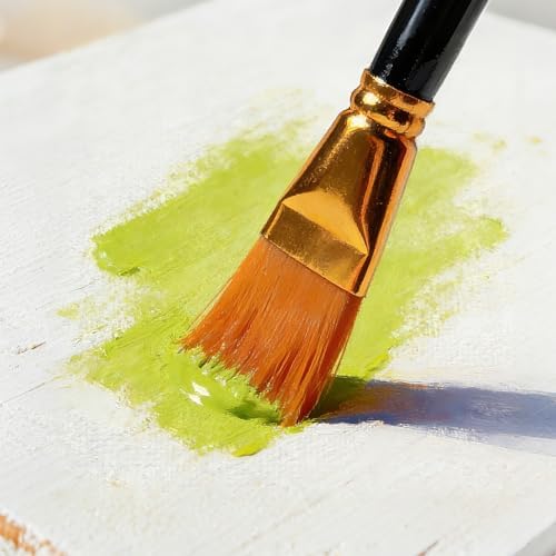 Great Andrew 1 1/2 inch Flat Paint Brushes Acrylic Painting, 4 PCS