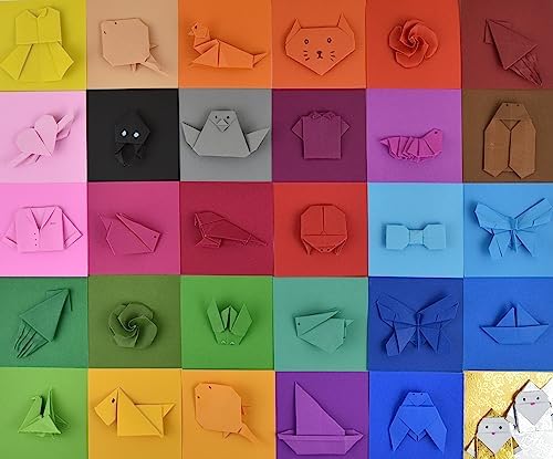 100 Origami Double Sided Color Medium Blue 3x3 Inches Square Easy Fold Paper for Folding, Cranes, Scrapbook (S17 Medium Blue)